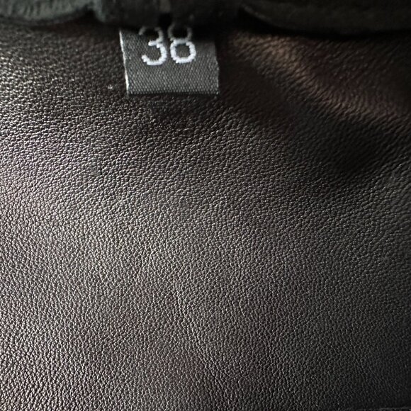 Roncarati Womens 0/2 Shirt Jacket Leather Suede Black Button Collared Western Bo - Picture 9 of 11